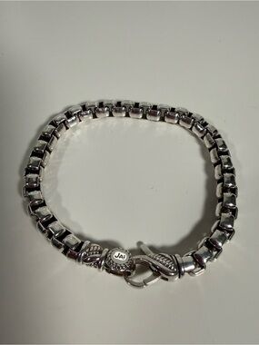 John Hardy JAI Sterling Silver Box Chain Bracelet – Classic Hook Clasp